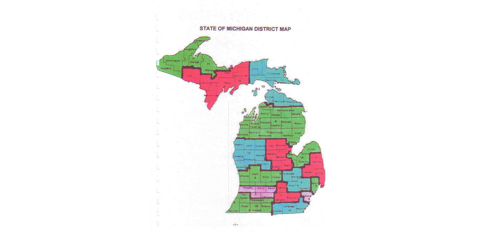 Map of Little League Districts in Michigan